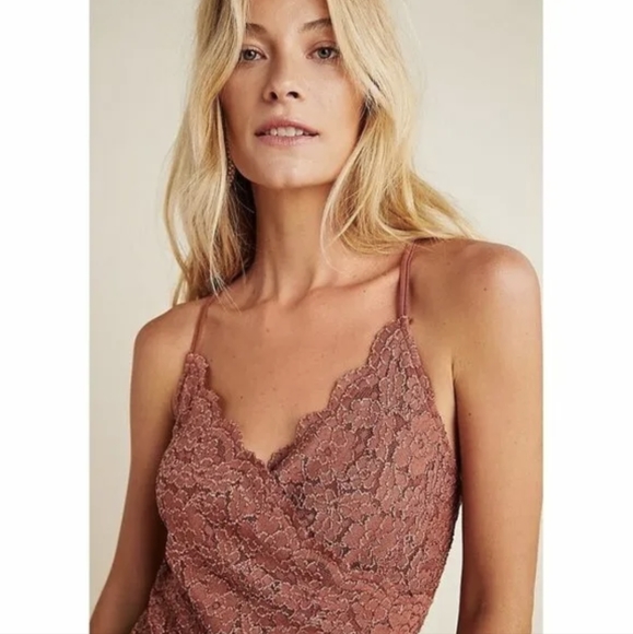 Eri + Ali Anthropologie Orange Lace Tank Small - Picture 2 of 6